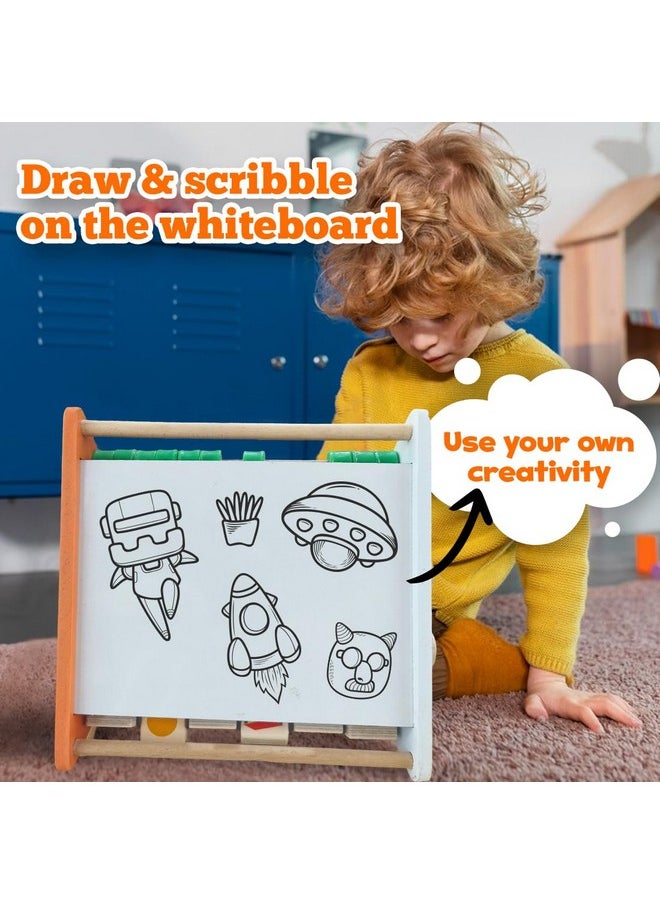 Wembley 5 in 1 Wooden Montessori Learning Educational Activity Toys for 1+ Year Old Baby Boy Girl | Learn Alphabet, Abacus, Writing Drawing, Clock, Motor Skills Kids Gift for Toddlers 2-3 Years