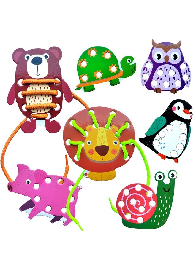 WONDRBOX Birthday Return Gift for Kids - Animal Lacing| Pack of 12 |Bulk Birthday Return Gift | Party Favours for Kids | Educational Montessori Return Gift | Birthday Return Gifts for Kids of All Age