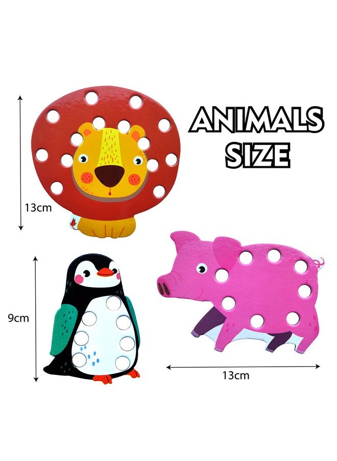 WONDRBOX Birthday Return Gift for Kids - Animal Lacing| Pack of 12 |Bulk Birthday Return Gift | Party Favours for Kids | Educational Montessori Return Gift | Birthday Return Gifts for Kids of All Age