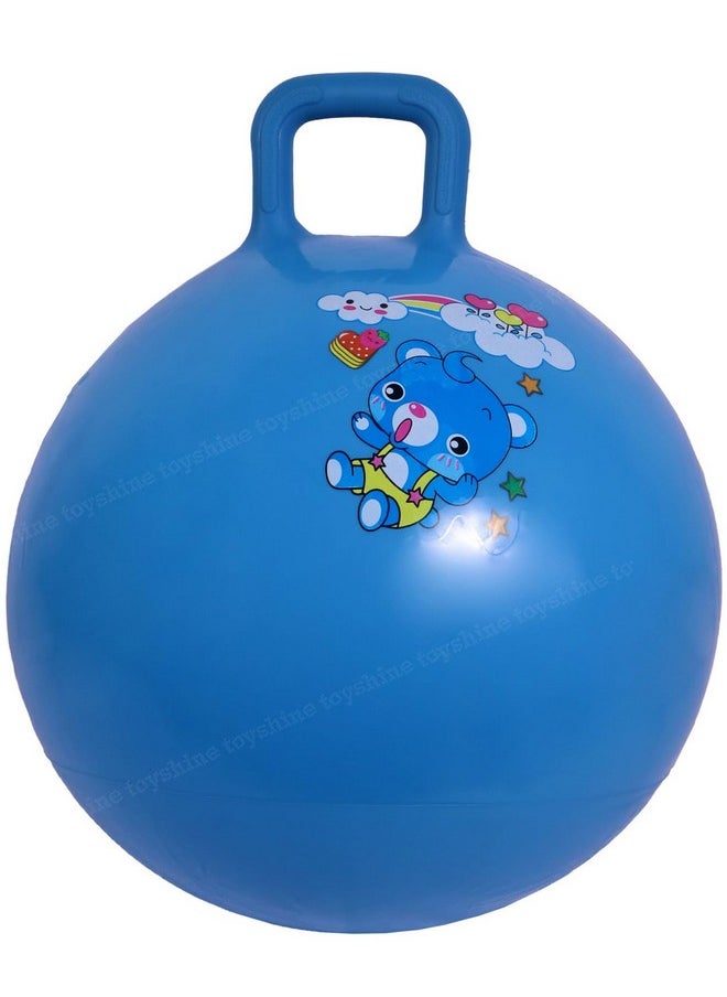 Toyshine Hopper Ball 55cm for Kids Ages: 5+ Inflatable Hopping Balls Jumping Therapy Ball Toys Sit and Bounce Ball with Handle - Blue