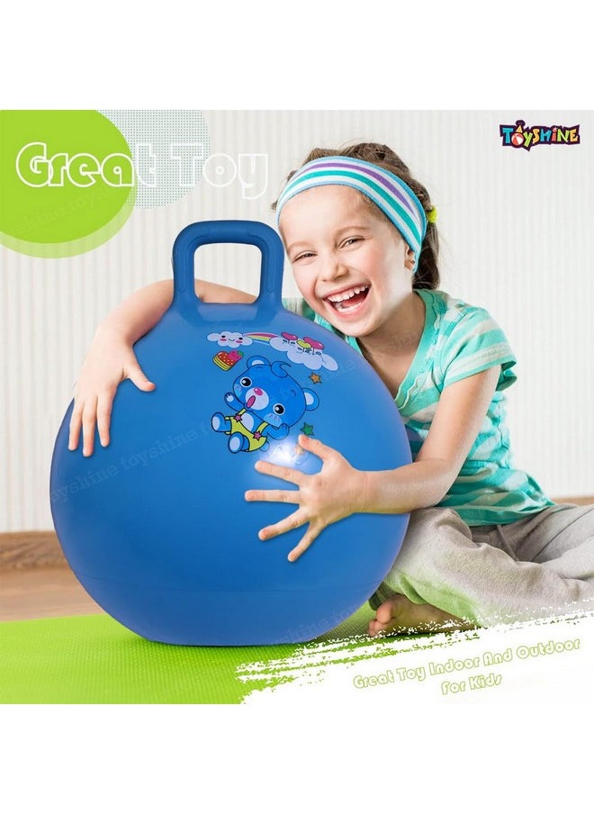 Toyshine Hopper Ball 55cm for Kids Ages: 5+ Inflatable Hopping Balls Jumping Therapy Ball Toys Sit and Bounce Ball with Handle - Blue