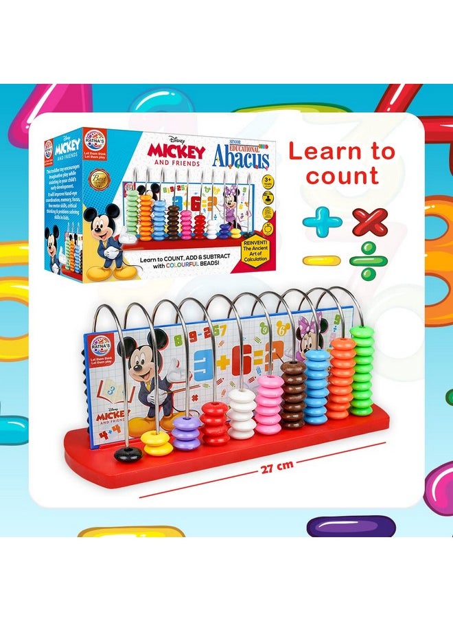 Ratna's Educational Abacus Senior Math's Learning Early Educational Kit Toy for Kids 3+ Years (Theme Mickey & Friends)