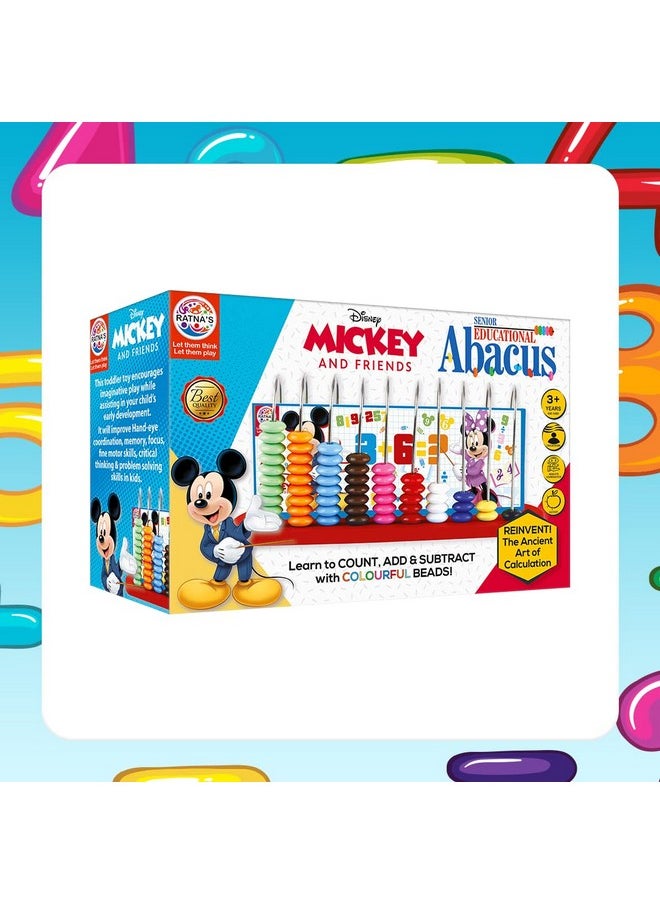 Ratna's Educational Abacus Senior Math's Learning Early Educational Kit Toy for Kids 3+ Years (Theme Mickey & Friends)