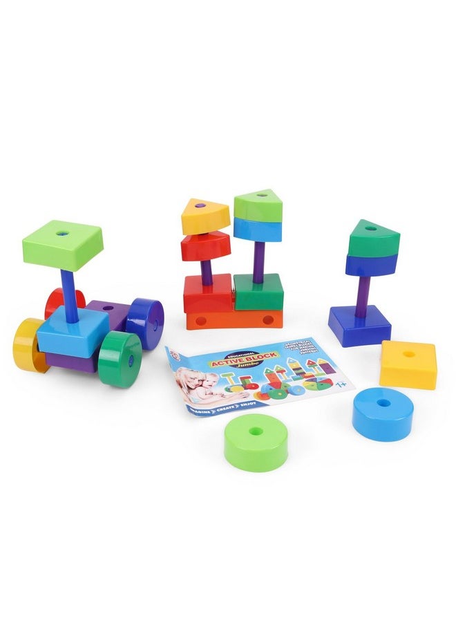 RATNA'S Building Block Toys for Kids.Age(2 to 6) Multicolour (Active Blocks Jumbo)