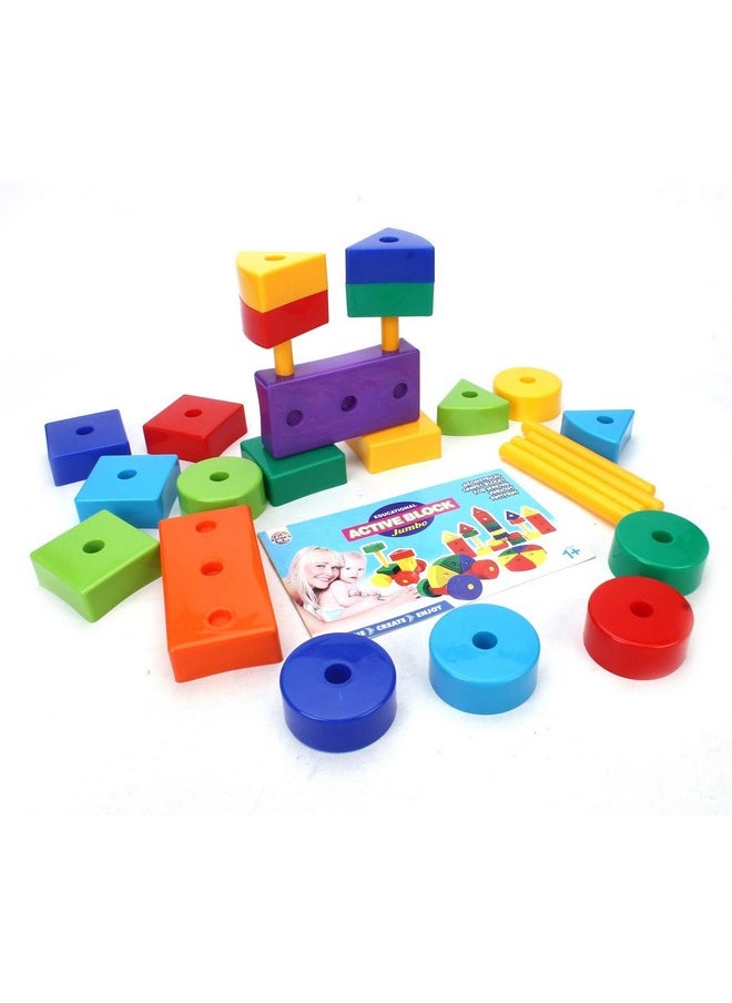 RATNA'S Building Block Toys for Kids.Age(2 to 6) Multicolour (Active Blocks Jumbo)