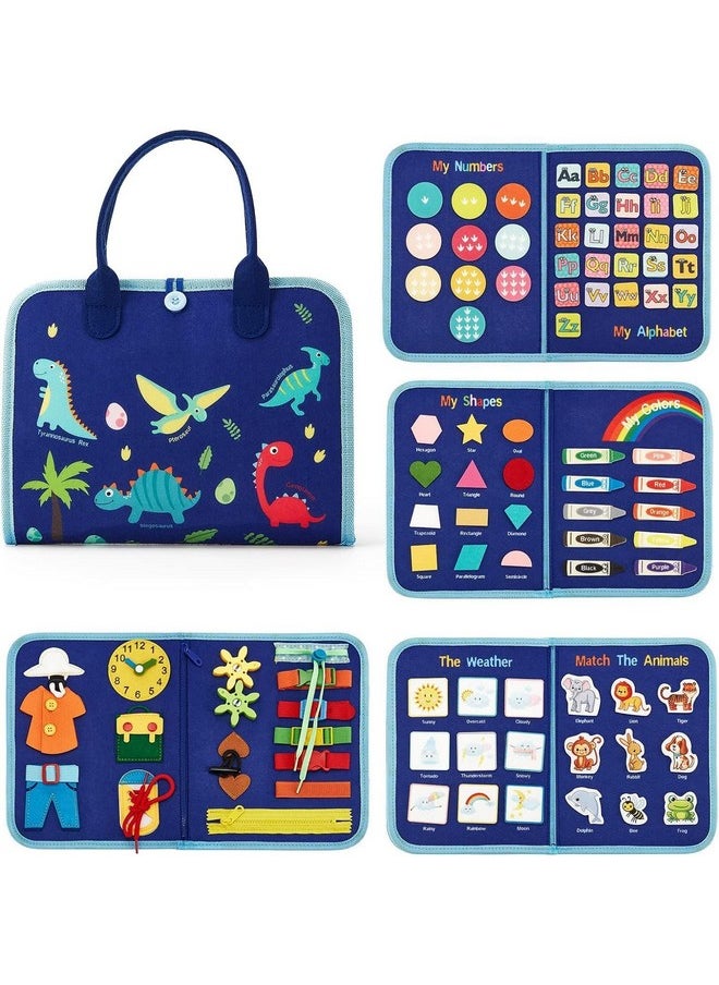 KolorFish Toddler Busy Board Book - Montessori Toys for 2+ Years, Birthday Gift - 7 in1 Preschool Learning Activities with Life Skills,Alphabet,Number,Shape,Color,Animal,Weather