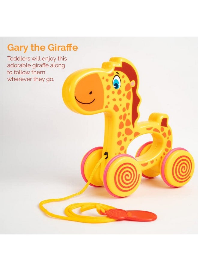 Ratna's Gary The Giraffe Pull Along Toy | Walk & Play Toy for Infant and Preschool Kids Age 18 Months +