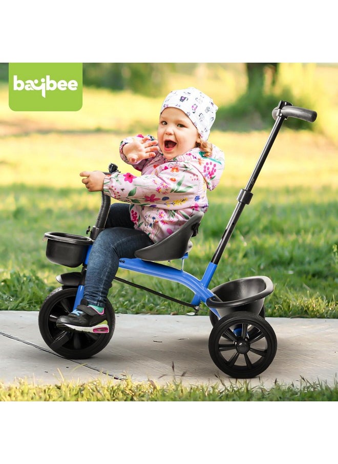 Baybee Baby Tricycle for Kids, Smart Plug & Play Kids Cycle with Eva Wheels, Bell, Storage Baskets & High Backrest | Kids Tricycle Trike | Baby Cycle for Kids 2 to 5 Years Boy Girl (Pro Blue)