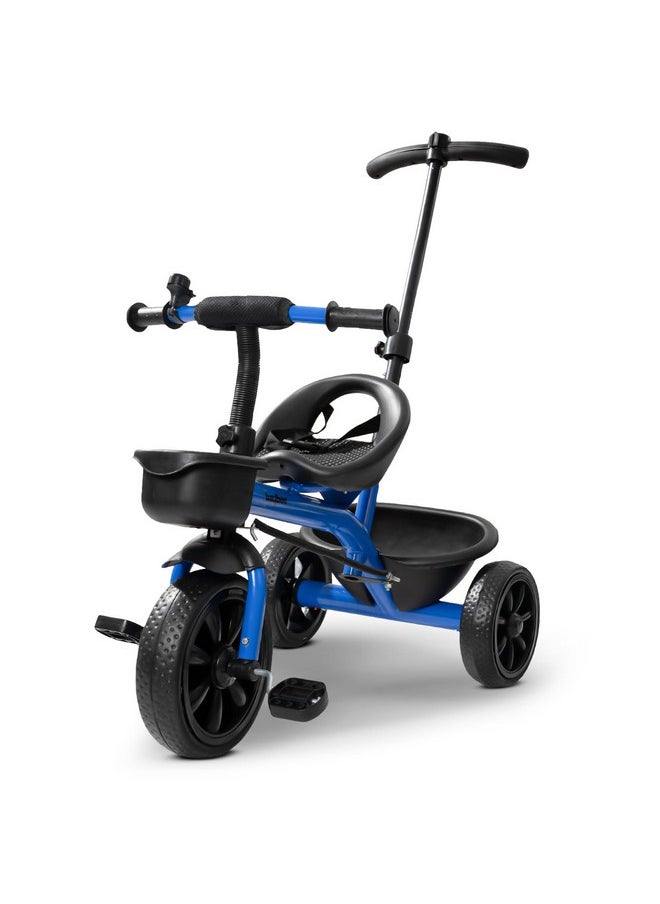 Baybee Baby Tricycle for Kids, Smart Plug & Play Kids Cycle with Eva Wheels, Bell, Storage Baskets & High Backrest | Kids Tricycle Trike | Baby Cycle for Kids 2 to 5 Years Boy Girl (Pro Blue)