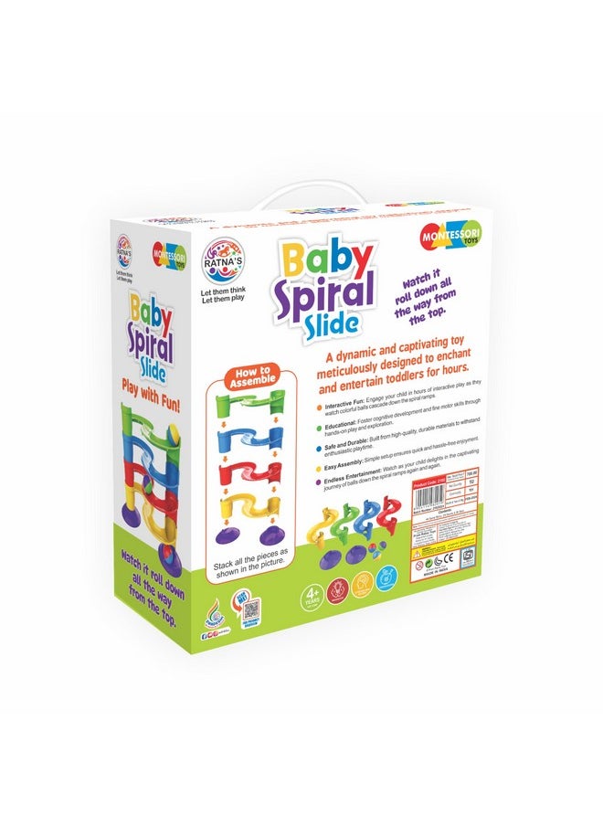 Ratna's Baby Spiral Slide 4 Level Ball Rolling Twist & Turn Slide Stacking Tower Ramp Toys for Kids and Toddler
