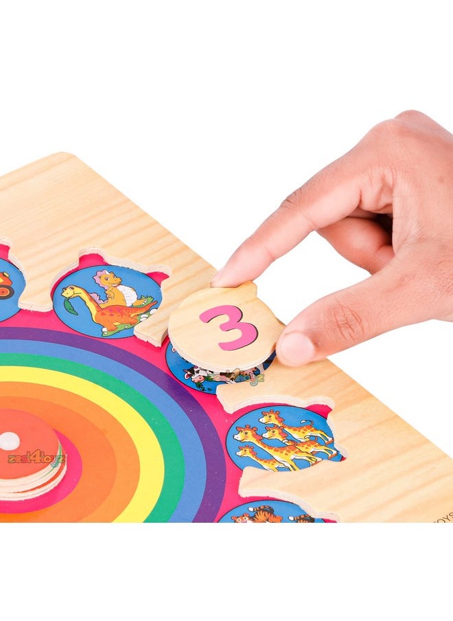 zest 4 toyz Wooden Clock Toy for Kids Learning Jigsaw Puzzle Educational Toy for Kids Learning Clock Through Fun & Play Age 3 Years and Up