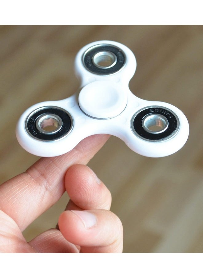 Premsons® Hand Spinner Desk Toy - High Speed Smooth Finger Spin Sensory Fidget Stress Relief Game Play for Kids & Adults - Birthday Party Gift - Combo - White + Metal Gold Dual
