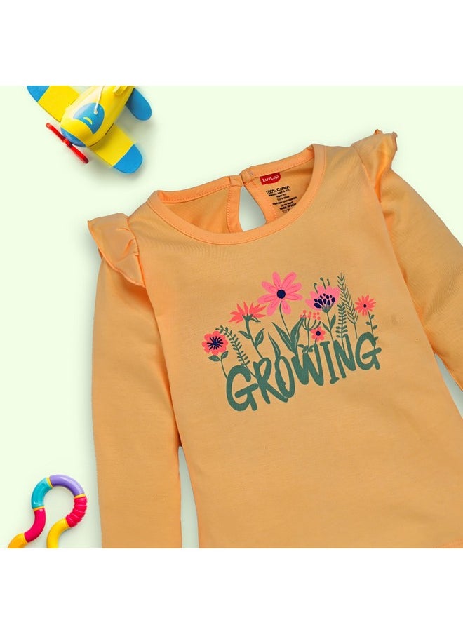 Luvlap Baby Girls Pack Of 3 Full Sleeve Top & Pyjama Set 100% Cotton, M (3 to 6 Months)