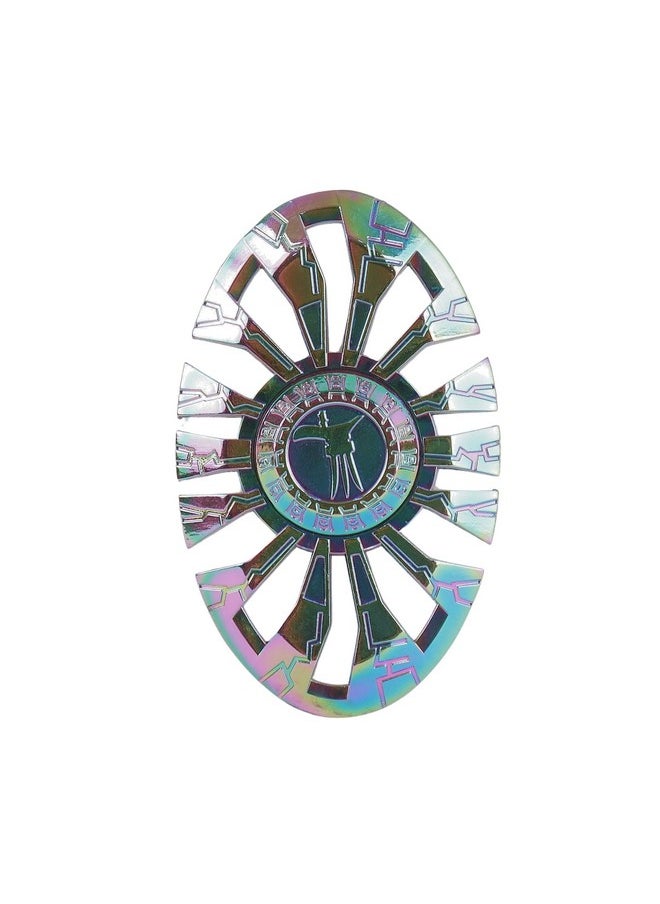 Premsons® Hand Spinner Desk Toy - High Speed Smooth Finger Spin Sensory Fidget Stress Relief Game Play for Kids & Adults - Birthday Party Gift - Metal - Rainbow Oval