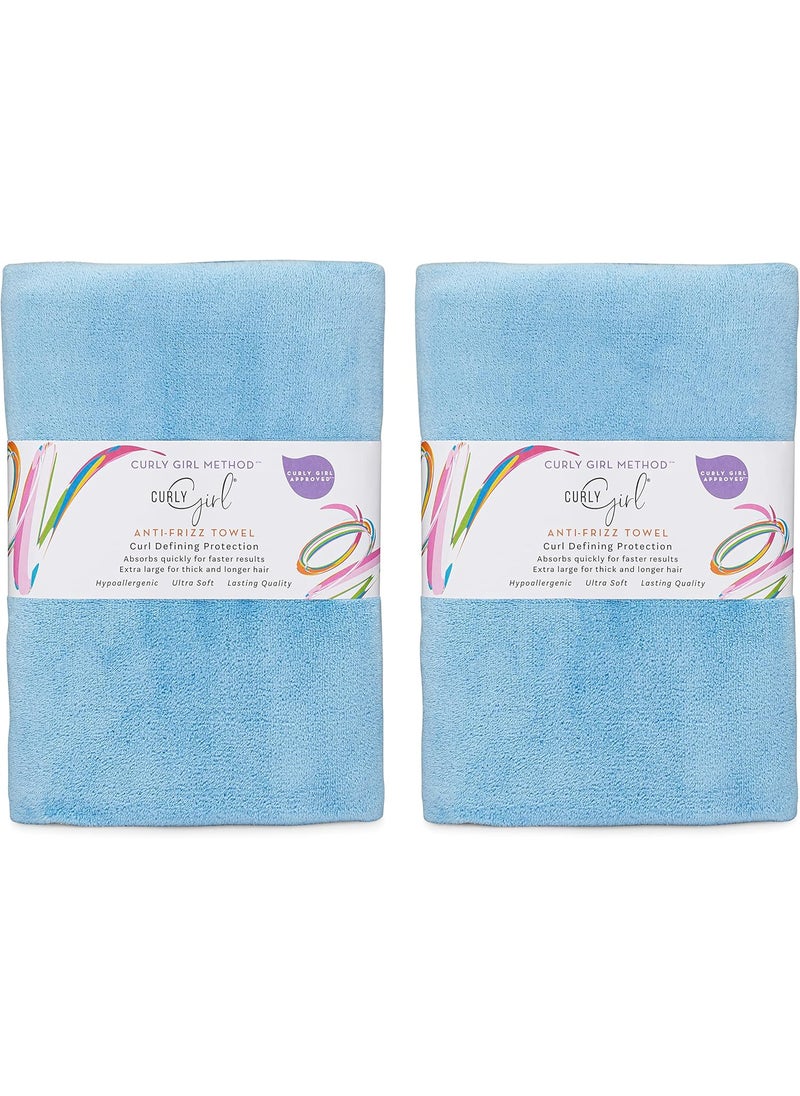 Curly Girl New 2 Pack Microfiber Hair Towel  AntiFrizz  Absorbent  Fast Drying  for Curly Hair