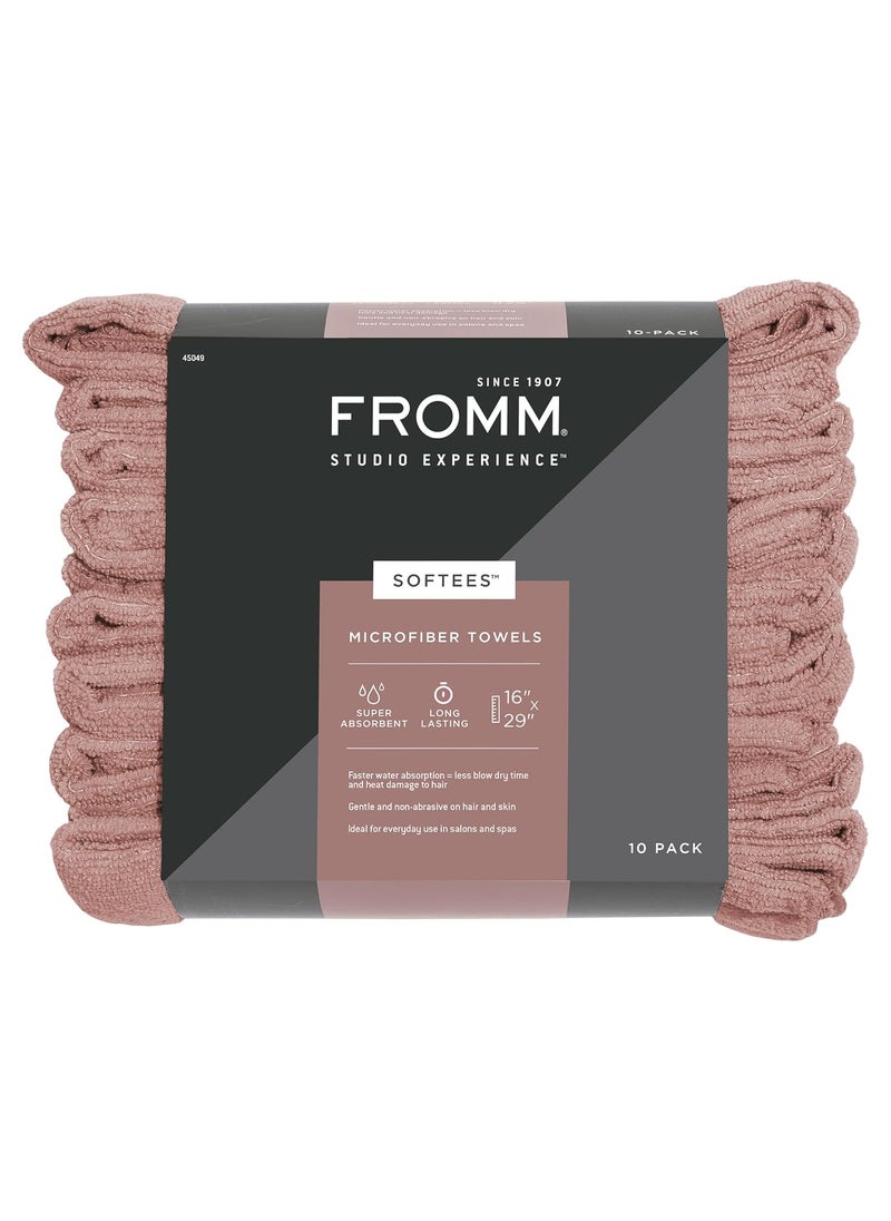 Softees Microfiber Towels for Hair Salon Barber Spa Gym Hair Wrap for Drying Curly Long Wavy Hair Terracotta 16 x 29 Inches 10 Pack