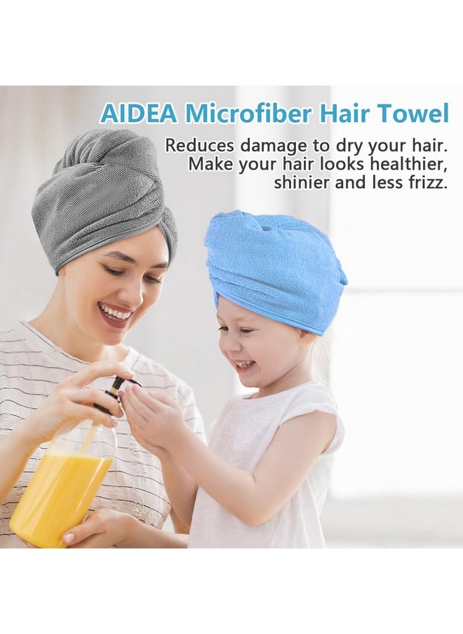 AIDEA Microfiber Hair Towel Wrap, 5 Pack Hair Turbans, Super Absorbent Quick Dry Hair Towel Wrap for All Hair Types Anti Frizz, Hair Accessories for Women, 26