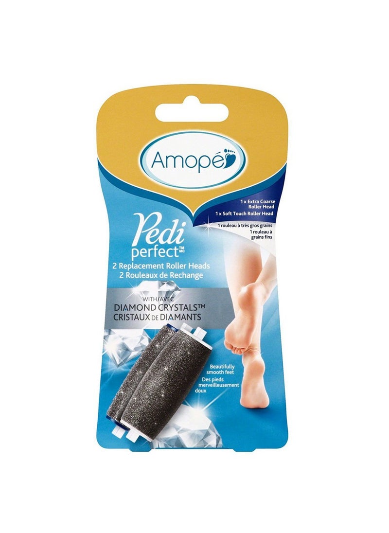 Amop Pedi Perfect  Electronic Foot File Mixed Refills 2 ct Extra Coarse  Exfoliating Brush