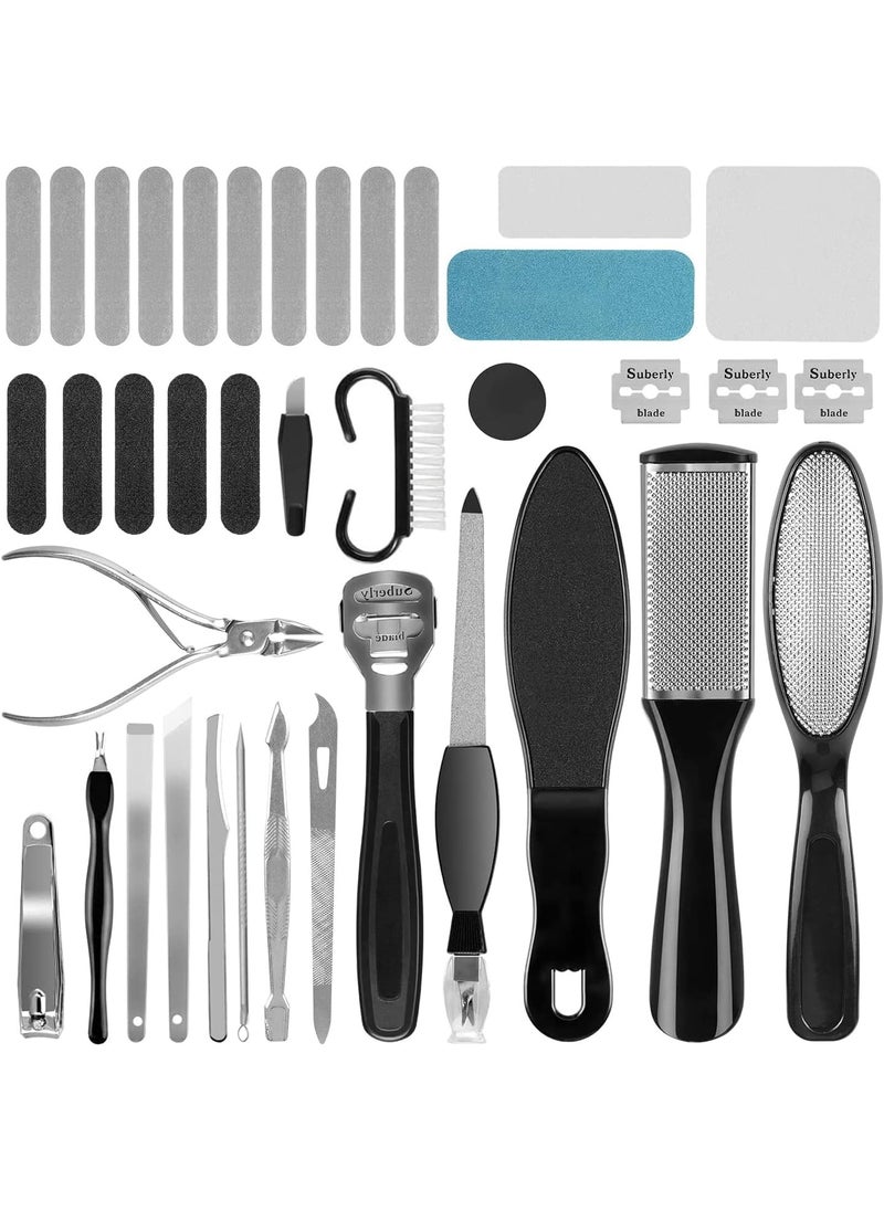 Professional Pedicure Kit Rosmax 36 in 1 Pedicure Tools Stainless Steel Washable Foot Care Kit Dead Skin Remover Foot Spa Set at Home
