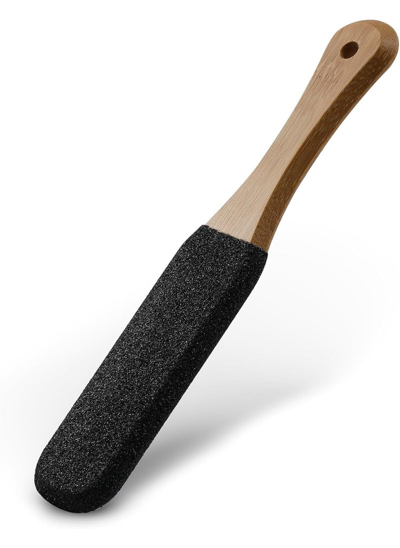 BEZOX Foot Pumice Stone Pedicure File1 PCS  Wooden Handle Foot File Callus Remover for Smoother Feet and Hands  Foot Scrubber Heel Sander and Dead Skin Scraper  Black