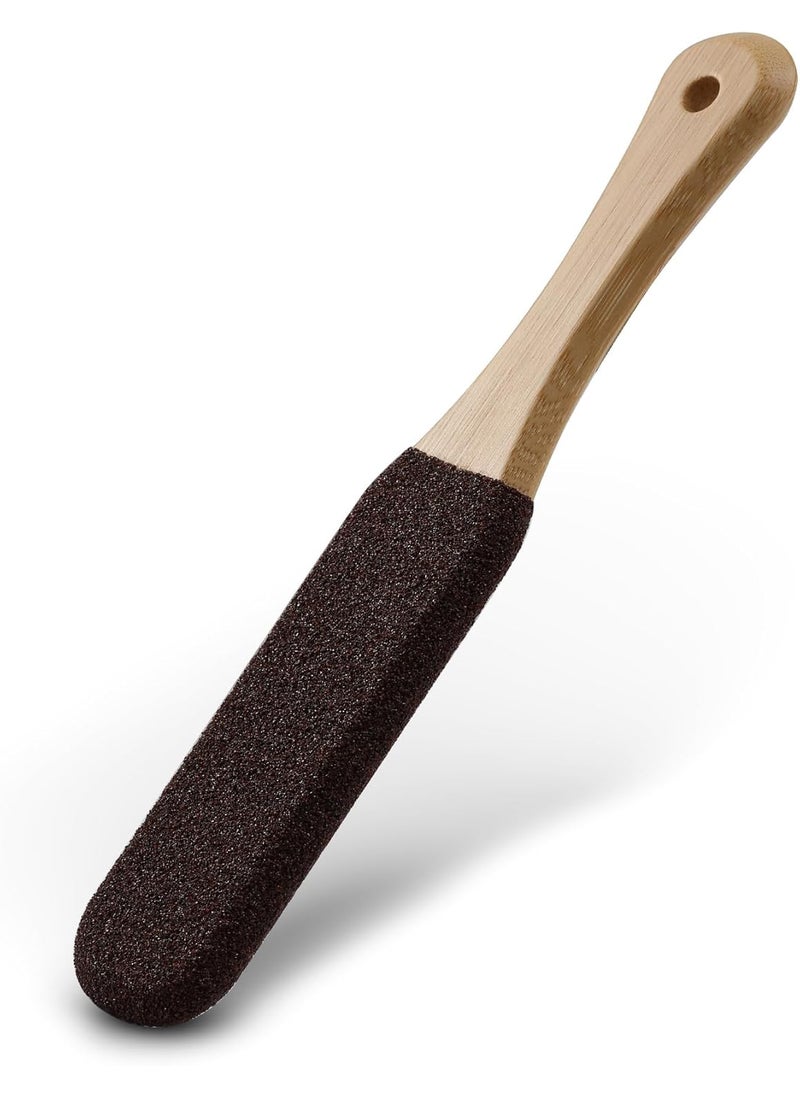BEZOX Foot Pumice Stone Pedicure File1 PCS  Ergonomic Wooden Handle Foot File Callus Remover for Smoother Feet and Hands  Foot Scrubber Heel Sander and Dead Skin Scraper  Brown
