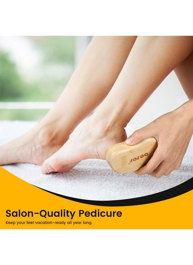BEZOX Glass Foot Scrubber Shower(1 PCS) - Nano-Glass Pedi Egg Pumice Stone for Feet Dead Skin, Plastic-Free Pedicure Foot File Callus Remover - Bamboo Handle