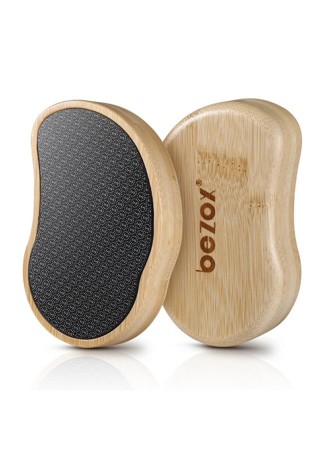 BEZOX Glass Foot Scrubber Shower(1 PCS) - Nano-Glass Pedi Egg Pumice Stone for Feet Dead Skin, Plastic-Free Pedicure Foot File Callus Remover - Bamboo Handle