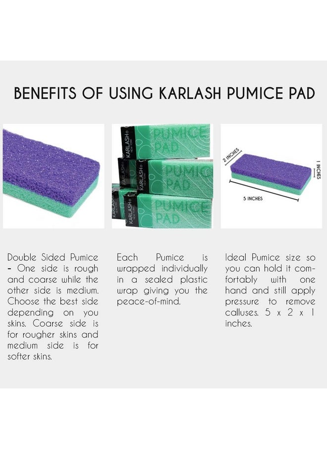 Karlash Professional Pedicure Foot Pumice Stone for Feet Skin Callus Remover and Scrubber for Dead Skins 2 Sided (Pack of 2)