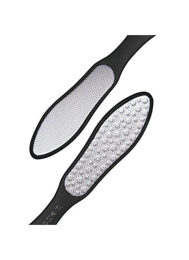 BEZOX Foot File (1 PCS), Double Sided Foot Scraper Callus Remover, Foot Rasp for Cracked Heel and Foot Corn Removal, Stainless Steel Pedicure File W/Cloth Storage Bag