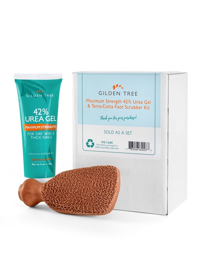 Callus Remover Gel + Foot Scrubber Kit - Pedicure Tools for Dry Cracked Heels