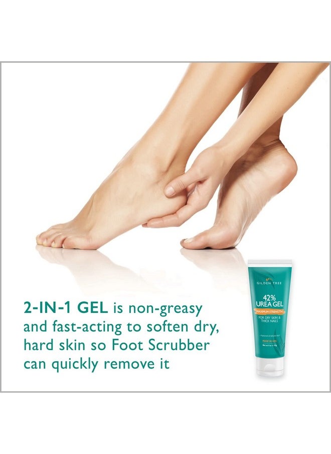 Callus Remover Gel + Foot Scrubber Kit - Pedicure Tools for Dry Cracked Heels