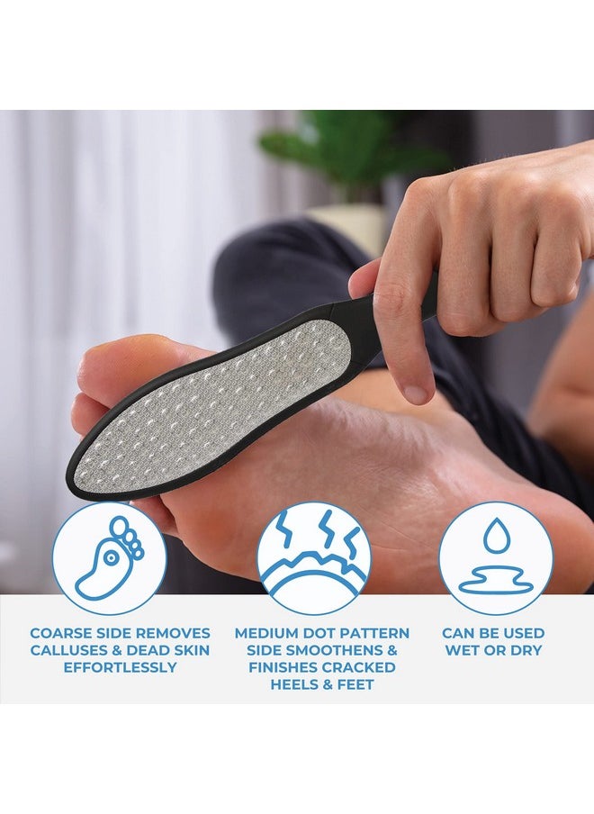 ForPro Black Bear Stainless Steel Pedicure File - Callus Remover Foot File- Double-Sided Professional Quality File for Heels and Feet- 10.5’’ L
