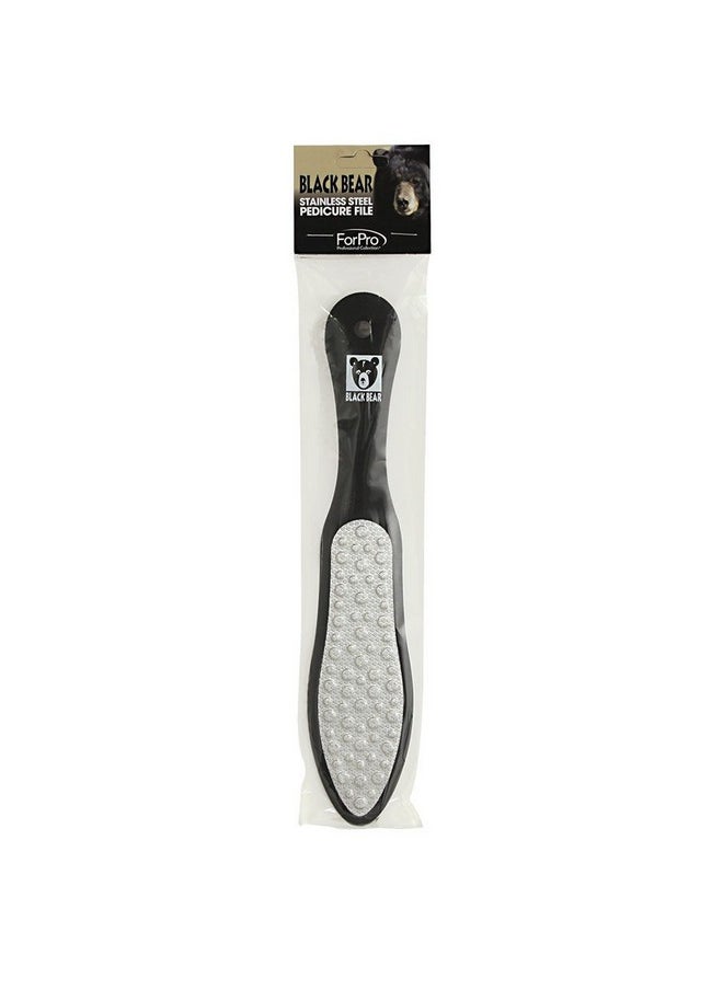 ForPro Black Bear Stainless Steel Pedicure File - Callus Remover Foot File- Double-Sided Professional Quality File for Heels and Feet- 10.5’’ L