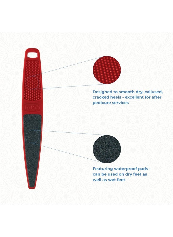 ForPro Professional Collection Red Panda Foot File, 60/100 Grit, Double-Sided Pedicure File for Feet and Heels, 10.5” L