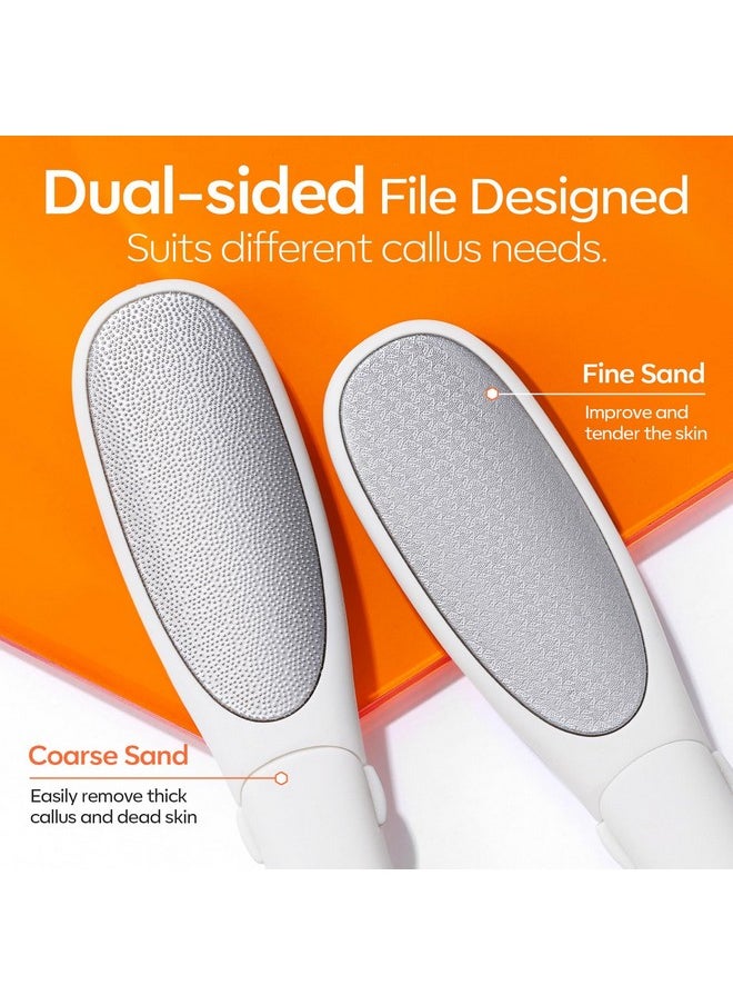 Modelones Mini Foot File Callus Remover, Multifunction 2-in-1 Pedicure Tools for Feet with Double-Sided Foot Rasp, Dead Skin Fork - Safe, Lightweight Foot Sander Perfect for Daily Hand & Foot Care