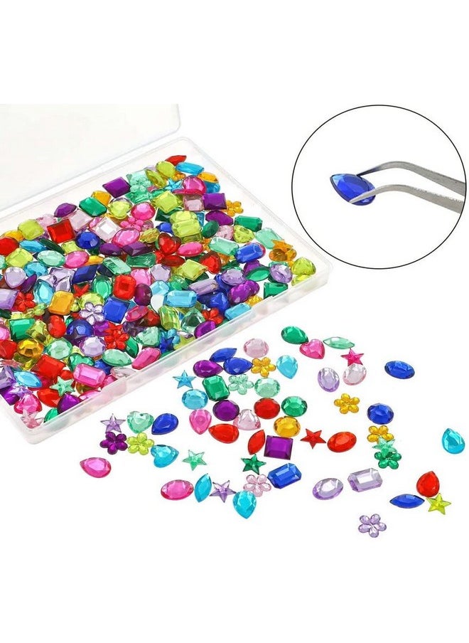 DIY Crafts 50 Pcs, Random Color, Gems Jewels Acrylic Flatback Rhinestones Gemstone for Arts and Crafts Jewels, Shapes, 10-15mm (50 Pcs, Random Color)