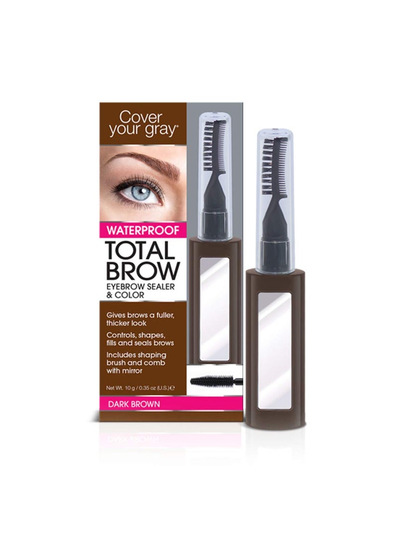 Cover Your Gray Total Brow Eyebrow Sealer and Color  Dark Brown