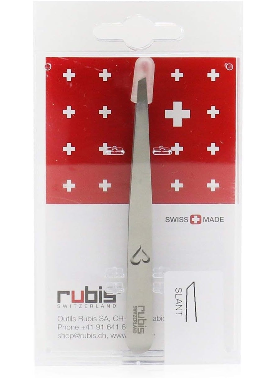 Rubis Switzerland Classic Slant Tip With Heart Tweezer 1K102H