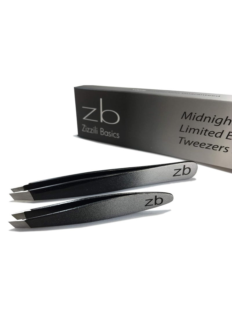 Tweezer Set  Limited Edition Ombre  Classic  Mini Slant  Best Tweezers for Eyebrow Facial Hair Removal and your Precision Needs
