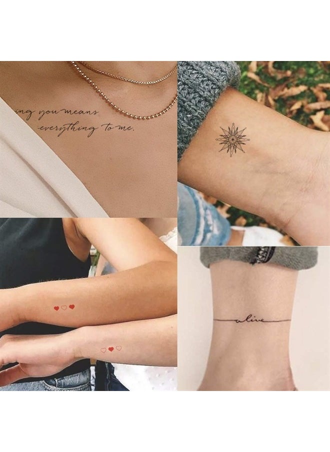 Everjoy Realistic Temporary Tattoos 100+ Designs, 16 Sheets, Inspirational Quotes, Live Laugh Love, Faith, Hope, Breathe, Boho, Butterfly, Heart, Cross, Infinity Tattoos