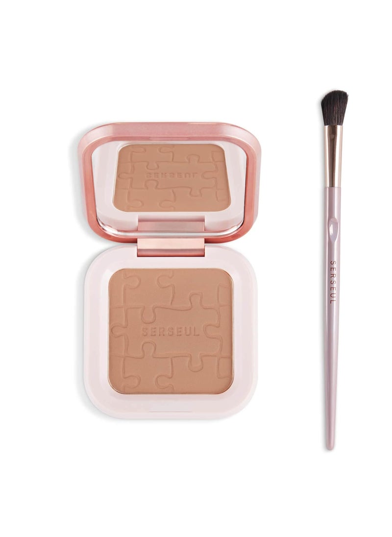 MEICOLY Contour PaletteShimmer Highly Pigmented Face PowderSilky Smooth LongLasting Delicate Contour Powder Face Contouring Makeup Kit with Brush and Mirror02 Nude Brown
