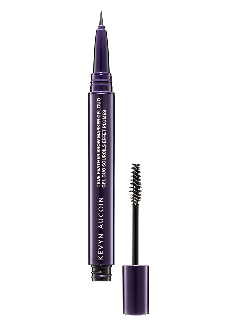 Kevyn Aucoin True Feather Brow Marker Gel Duo Dualended Shapes defines  sets brows for full natural finish Precise makeup brush tip Invisible gel formula creates flexible hold