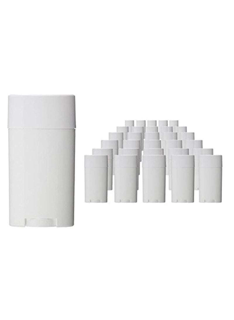 12PCS 45g Oval Lip Balm Tubes White Plastic Empty Oval Deodorant Containers Lipstick Balm Tubes Containers Lip Gloss Bottle With Caps For DIY Crayon Lipstick