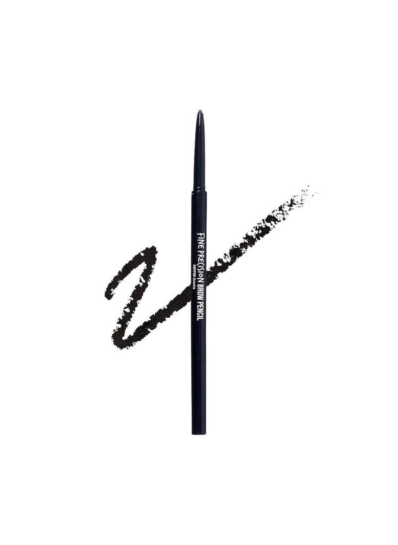 Professional Brow Pencil with Spoolie Brush UltraFine Precision Point Eyebrow Pencil DualSided Precise Slim Definer Fills Brows LongLasting Granite