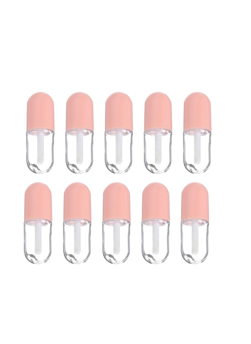 FOMIYES 10Pcs 5ml Cute Shaped Mini Lip Gloss Tubes Refillable Lip Balm Bottles Clear Empty Lip Balm Containers Plastic Lipstick Tube with Wands for DIY Cosmetic Pink