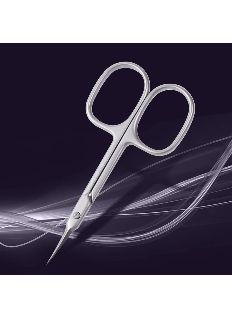 NMKL38 Inox Curved Blade Cuticle Tower Point Scissors Cuticle Nipper Pliers Dead Skin Remover Beauty Grooming Kit for Nail Eyebrow Eyelash