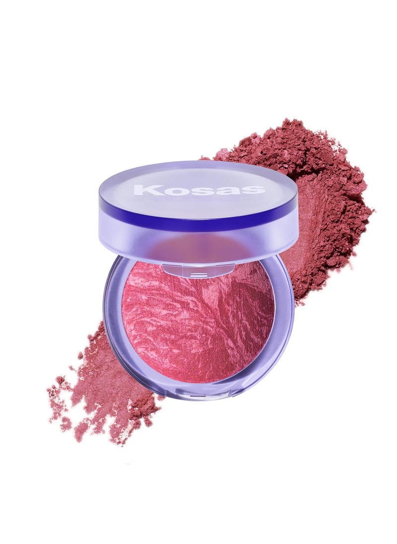 Kosas Blush is Life  TalcFree Dimensional Blush Baked with Squalane  Hyaluronic Acid  Long Wear Safe for Sensitive Skin  Adrenaline