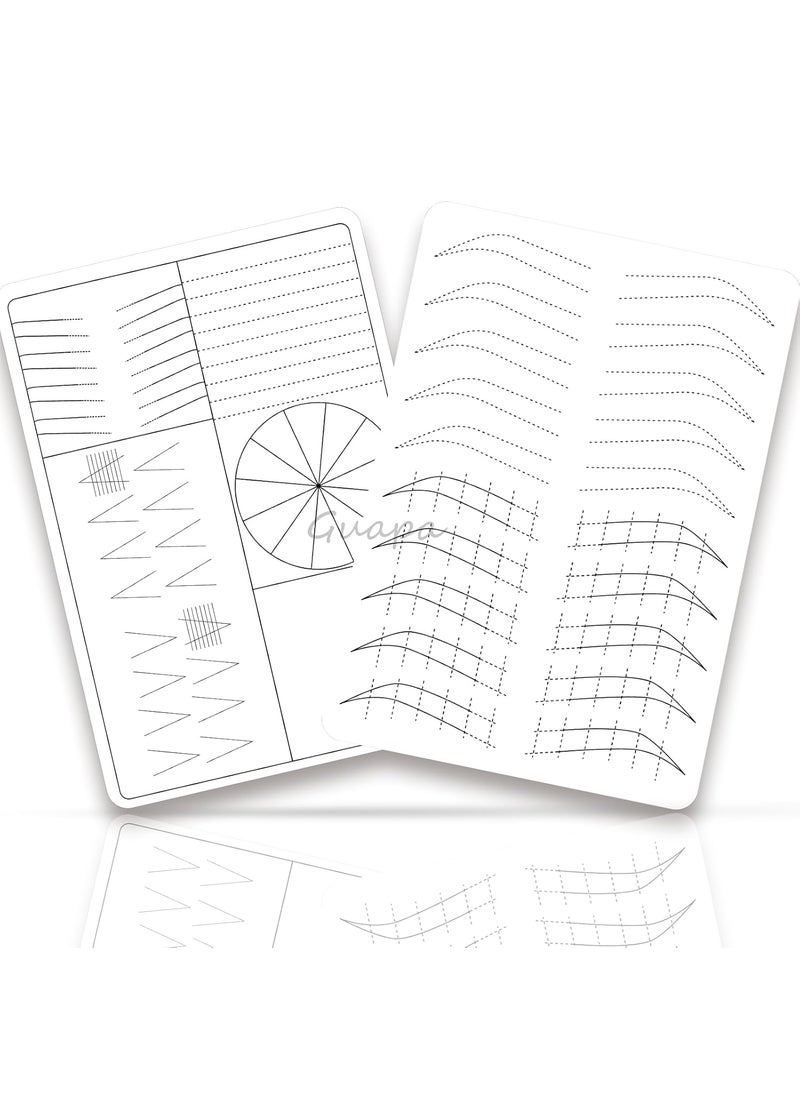 3 pcs Thicken Two sides Microblading Practice Silicon Skin Perfect for Permanent Makeup and Microblading Nano brows ombre brow practice White SkinBlack Printing