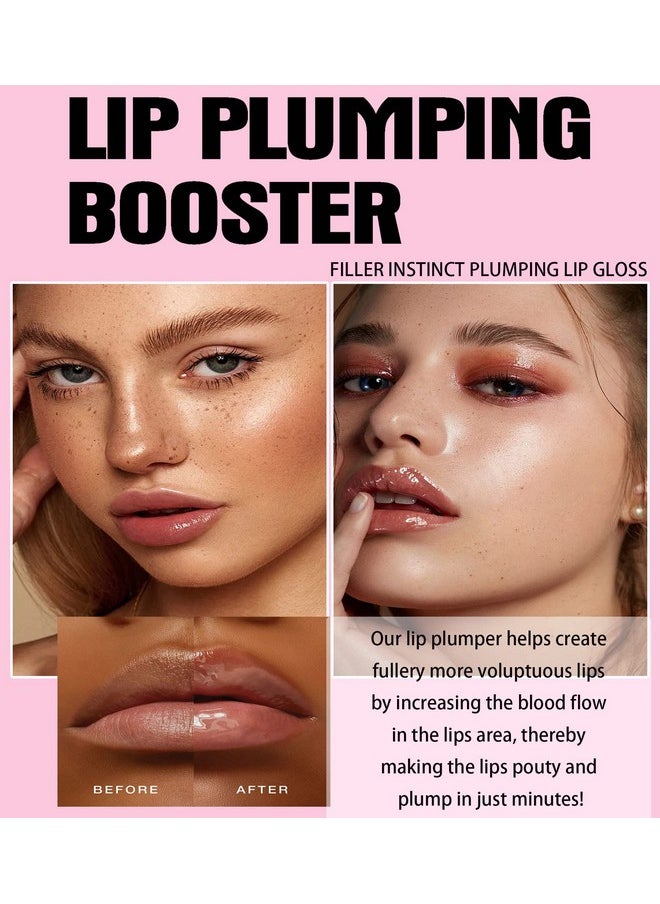 Easilydays Lip Plumping Booster, Spicy Lip Lipstick, Lifter Gloss, Hydrating, Volumizes & High-Shine Lip Plumping Lip Glass Mirror Lip Glaze Lip Makeup, Plump & Pout Lip Plumper for Women Girls (#02)