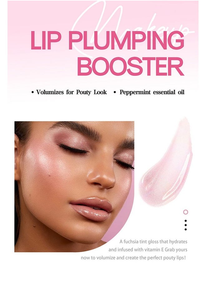 Easilydays Lip Plumping Booster, Spicy Lip Lipstick, Lifter Gloss, Hydrating, Volumizes & High-Shine Lip Plumping Lip Glass Mirror Lip Glaze Lip Makeup, Plump & Pout Lip Plumper for Women Girls (#02)